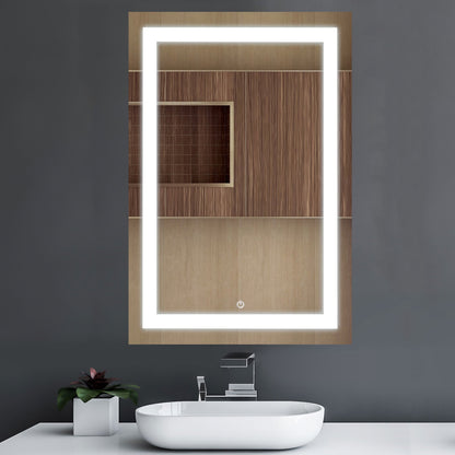 1-Pack, LED Lighted Bathroom Vanity Mirror, Touch Button, Adjustable Color Temperature & Remembrance, Makeup Mirror, Inner Window Style (NO DEFOGGER)