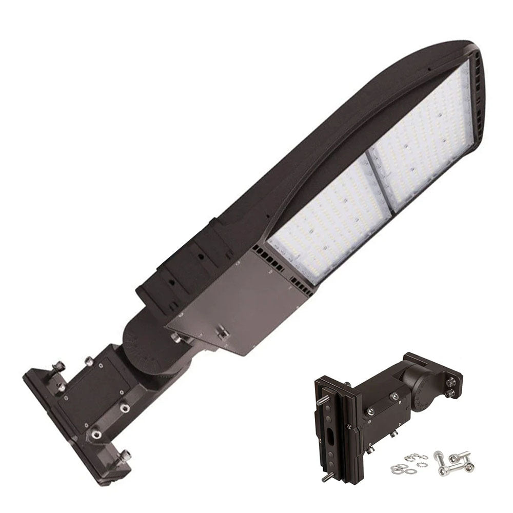 240W LED Pole Lights Outdoor, 5700K, Universal Mount, Bronze, AC120-277V, LED Parking Lot Lights - Outdoor Commercial Area Street Lighting