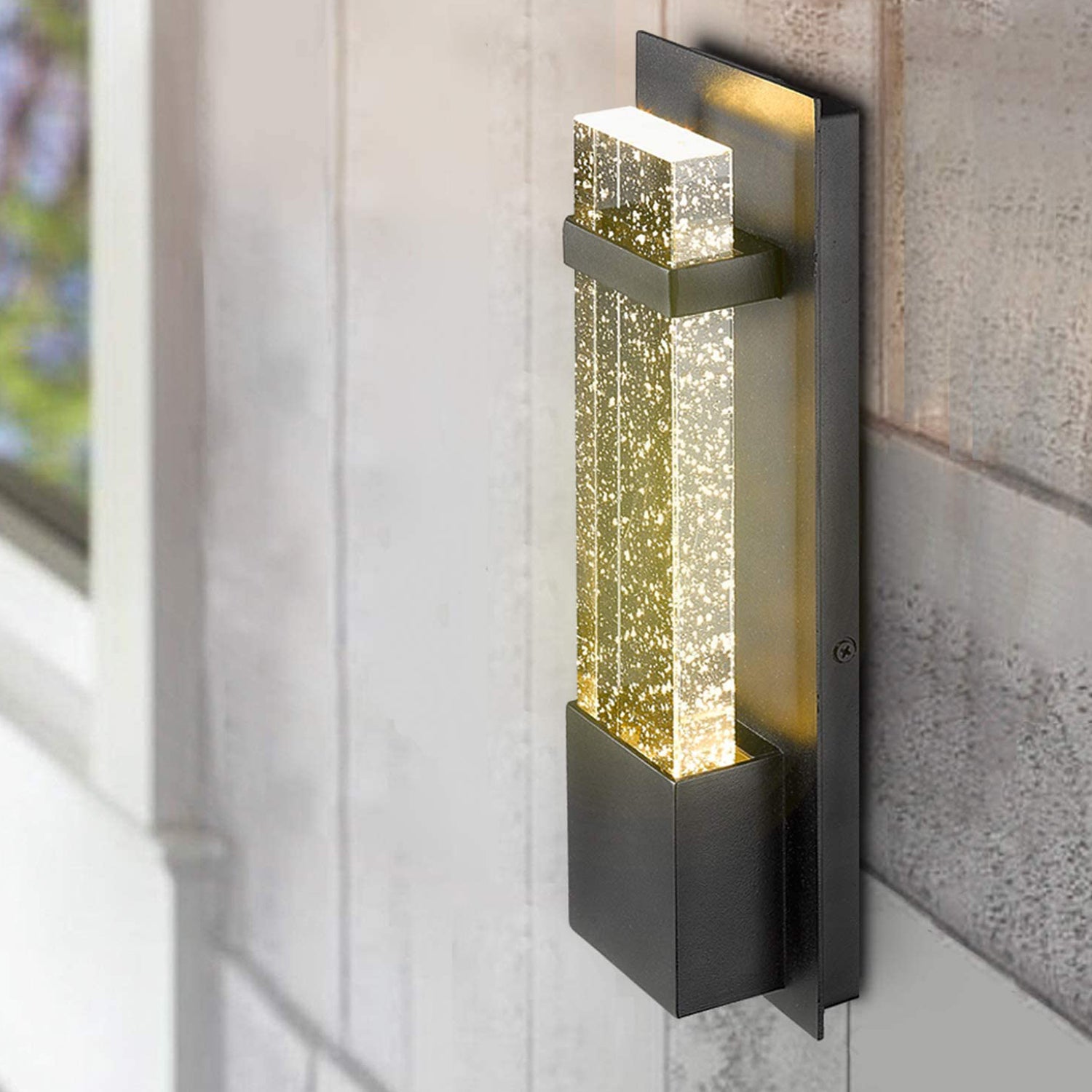 Bubble Glass LED Indoor Outdoor Wall Sconce Light, 12W, Dimmable, 4000K, 600lm, ETL Listed(Wet Location), For Front Door, Doorway, Foyer, Corridor, Balcony, Patio and Porch