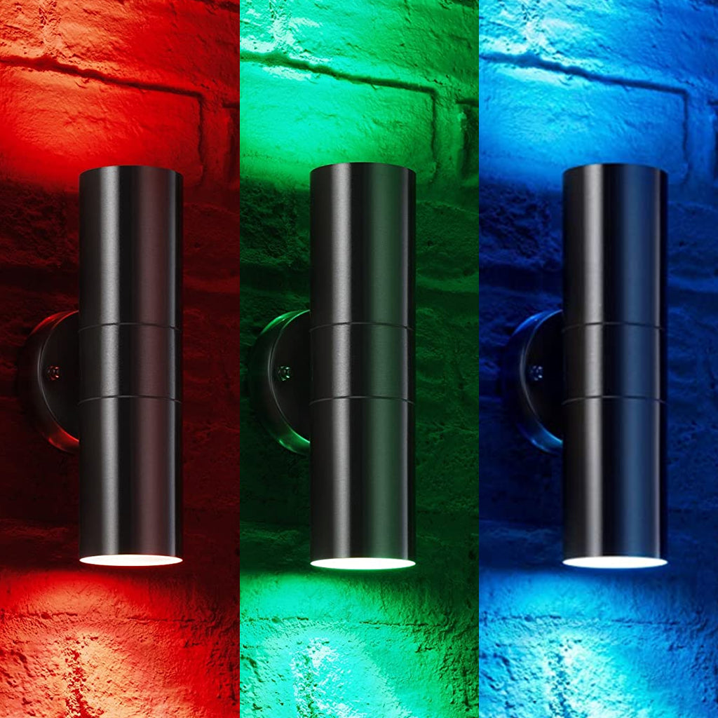 LED Up & Down Lights Outdoor Wall Light, Cylinder, 2x36W, AC100- 277V,  Double Side (Red, Green, Blue)