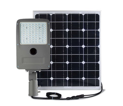 LED Solar Street Light Set 40W w/ 90W Solar Panel, 6000K 5,200LM, 120V - 277V, IP67, 44AH Battery Capacity, Solar Power LED Street Lighting